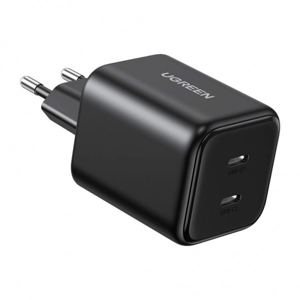 Зарядний пристрій Ugreen X526 2xUSB-C PD45W GaN black (65058)