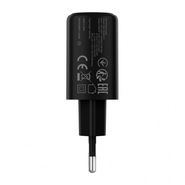 Зарядний пристрій Canyon OnCharge 200 20W 1xPD EU Black (CNE-CHA200-11)