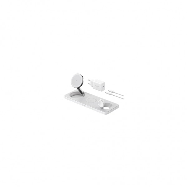 Зарядний пристрій Anker MagGo Wireless Charging Station 15W 3-in-1 Pad White (B25M1321)