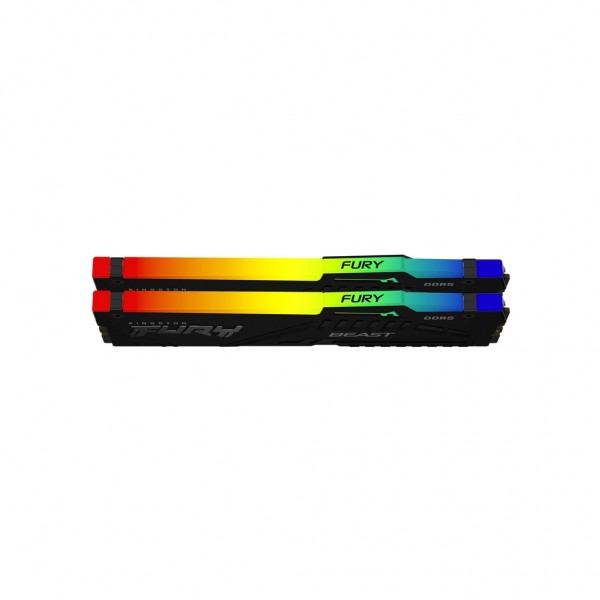 Модуль пам'яті для комп'ютера DDR5 128GB (2x64GB) 5600 MHz Beast RGB Kingston Fury (ex.HyperX) (KF556C36BBEAK2-128)