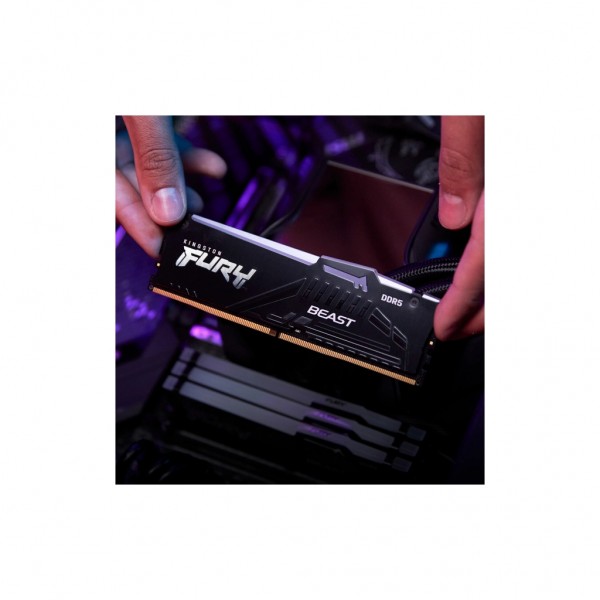 Модуль пам'яті для комп'ютера DDR5 128GB (2x64GB) 5600 MHz Beast RGB Kingston Fury (ex.HyperX) (KF556C36BBEAK2-128)