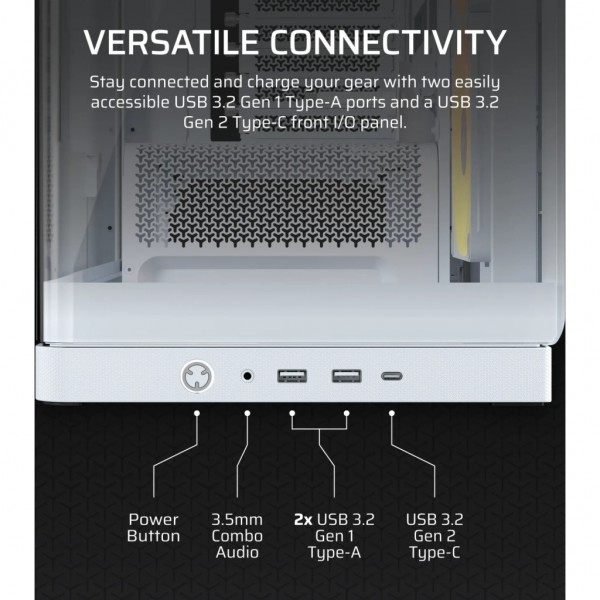 Корпус для ПК Corsair FRAME 4500X LX-R RGB Tempered Glass White (CC-9011317-WW)