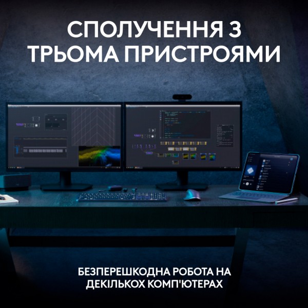 Клавіатура Logitech MX Keys S Plus Palmrest Wireless UA Graphite (920-011589)