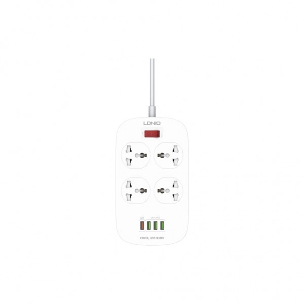 Мережевий фільтр живлення LDNIO SC4407Q 4роз. 4USB 2м (SC4407Q)