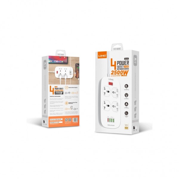 Мережевий фільтр живлення LDNIO SC4407Q 4роз. 4USB 2м (SC4407Q)