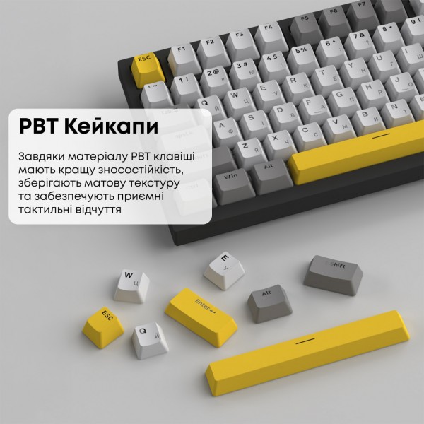 Клавіатура Ajazz AK820 Sea Salt Switch RGB USB-C UA Black (AK820-SS-BGY)