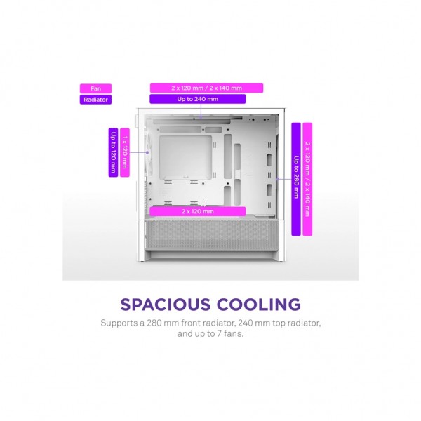 Корпус для ПК NZXT H3 Flow All White (CC-H31FW-01)