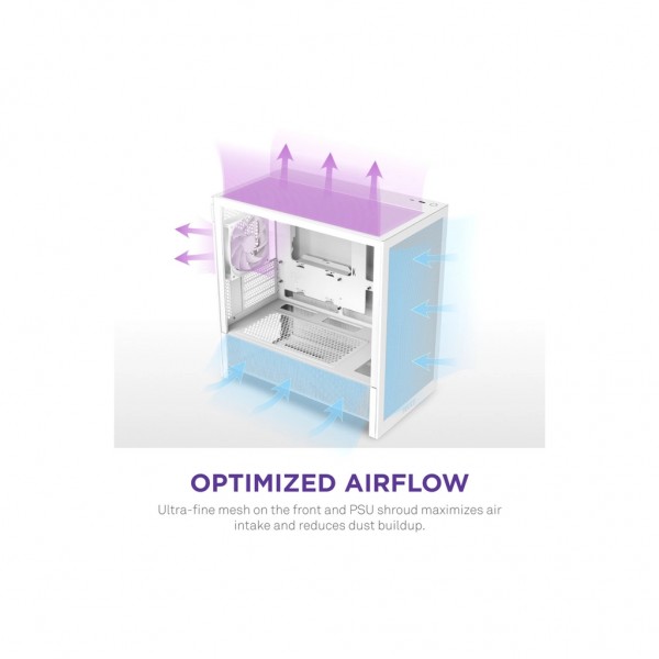 Корпус для ПК NZXT H3 Flow All White (CC-H31FW-01)