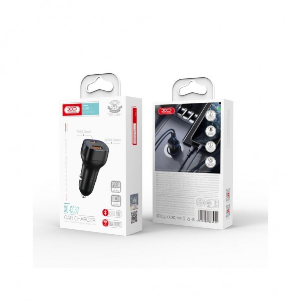 Зарядний пристрій XO 1xUSB QC3.0 + 1xUSB-C PD20W white (CC37-WH)