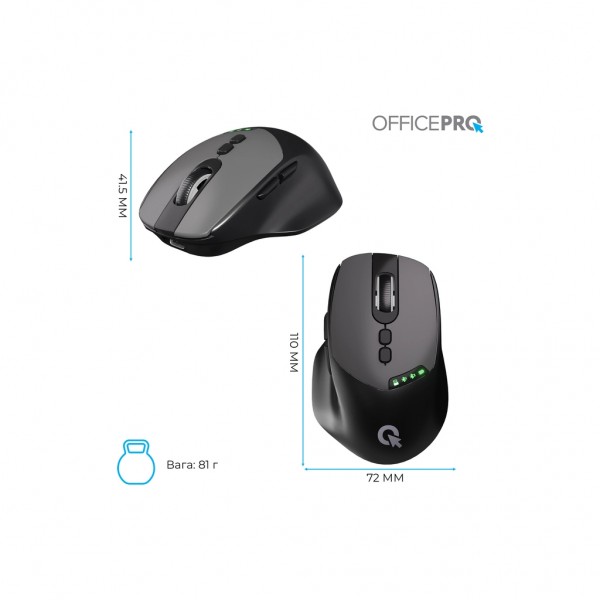 Мишка OfficePro M520B Wireless/Bluetooth Black (M520B)