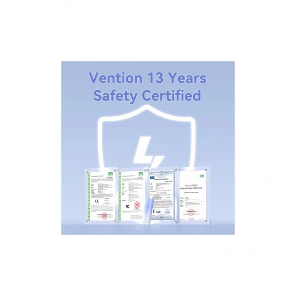 Батарея універсальна Vention 5000mAh 20W PD, USB-C In/Out, Lightning In/Out, with cable, Gradient Gray (FHWM0)