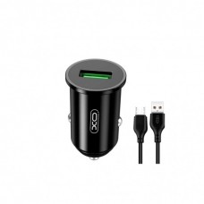 Зарядний пристрій XO USB QC3.0 18W + cable USB to Micro 5P black (TZ12-M-BK)
