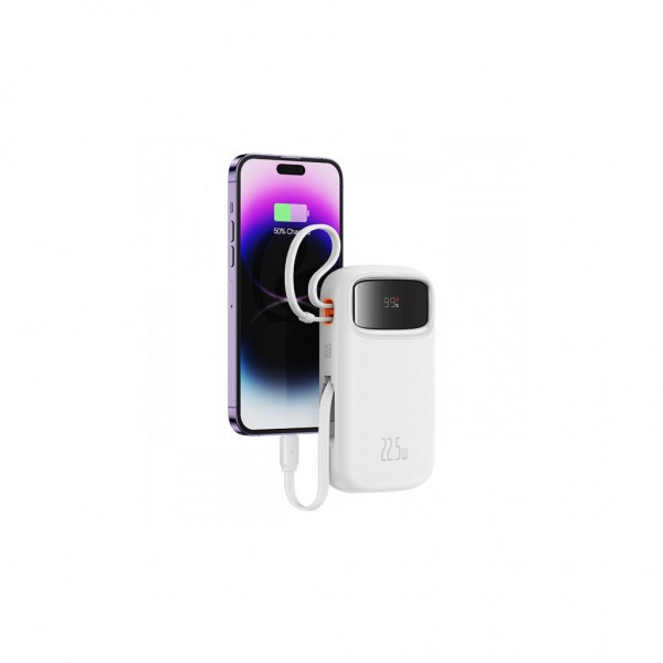 Батарея універсальна Baseus Qpow2 20000mAh 22.5W PD, QC/3.0, White (P10055002223-00)