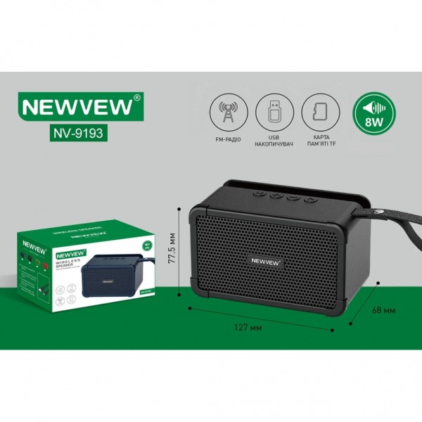 Акустична система NEWVEW NV-9193 BT/USB/TF/FM Black (NWVW-NV-9193-BK)