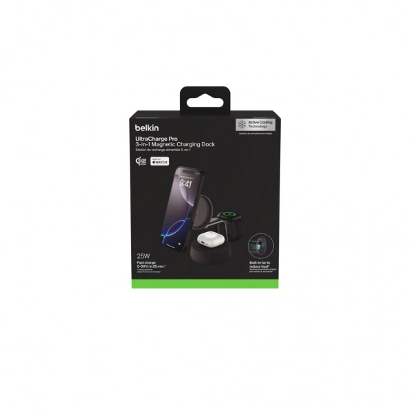 Зарядний пристрій Belkin UltraCharge Pro Wireless 3-in-1 25W charcoal (WIZ040KQCH)