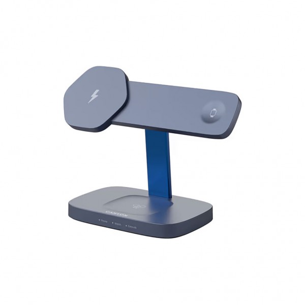 Зарядний пристрій Canyon wireless charger HEXAGON WCS-310 3in1 DarkGrey/Blue (CNS-WCS310DGBL)
