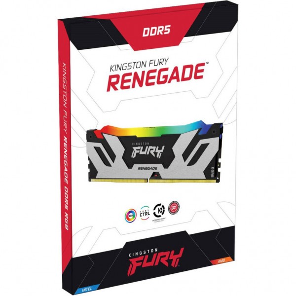 Модуль пам'яті для комп'ютера DDR5 64GB (2x32GB) 6400 MHz Renegade RGB XMP Kingston Fury (ex.HyperX) (KF564C32RSAK2-64)