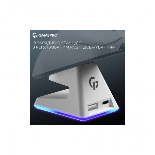 Мишка GamePro Asgard Thor Wireless/Bluetooth/USB White (GM023W)