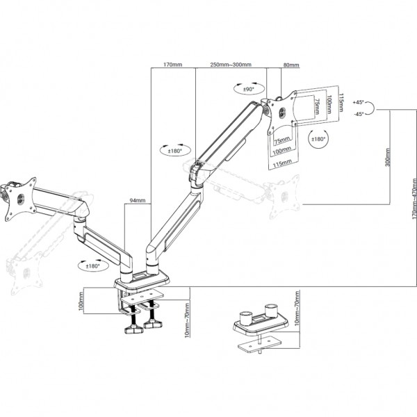 Кронштейн Anda Seat AD-W-A9-2S-BB