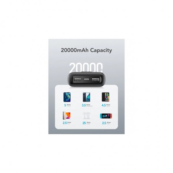 Батарея універсальна VEGER 20000mAh L20S 20W PD QC LCD black (6970453555362)