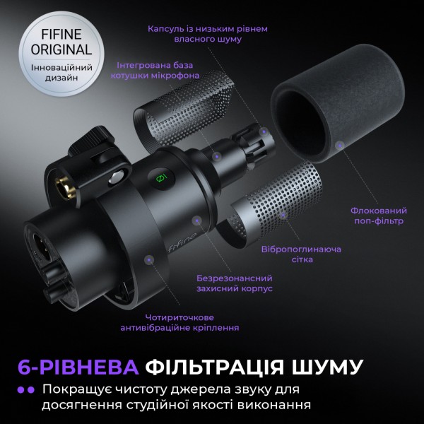 Мікрофон Fifine K688CT USB/XLR Black (K688CT)