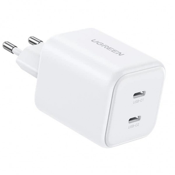 Зарядний пристрій Ugreen X526 2xUSB-C PD45W GaN white (65154)