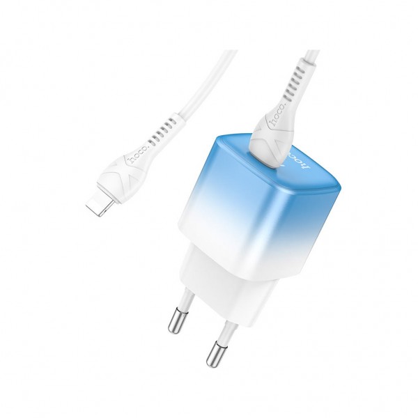 Зарядний пристрій HOCO C101A USB-C PD20W + cable USB-C to Lightning Ice Blue (6931474769381)