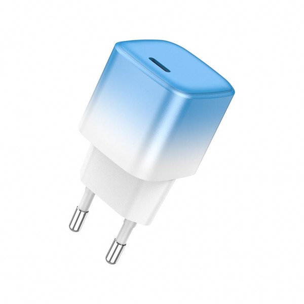 Зарядний пристрій HOCO C101A USB-C PD20W + cable USB-C to Lightning Ice Blue (6931474769381)
