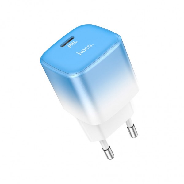 Зарядний пристрій HOCO C101A USB-C PD20W + cable USB-C to Lightning Ice Blue (6931474769381)