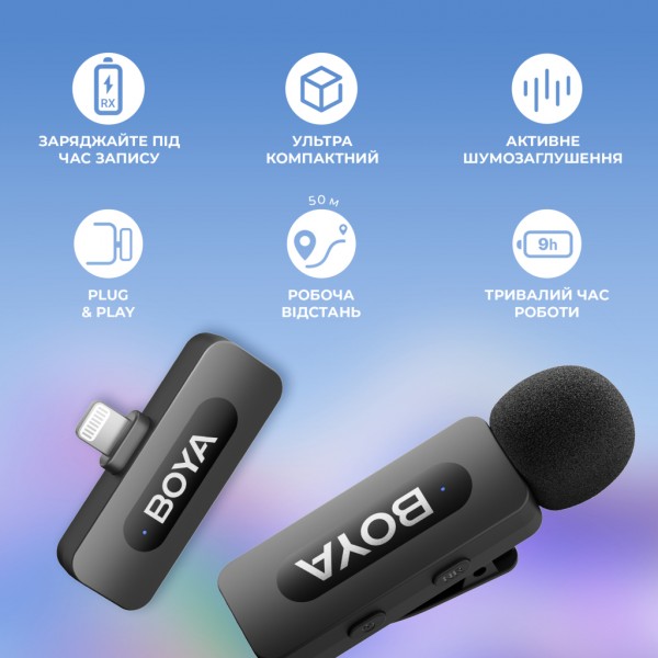 Мікрофон Boya BY-V2 Lightning Black (BY-V2)