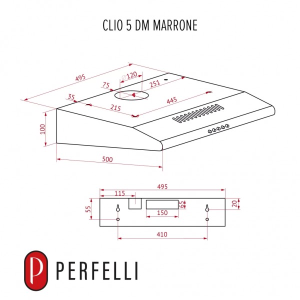 Витяжка кухонна Perfelli CLIO 5 DM MARRONE