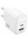 Зарядний пристрій BOROFONE BAS45A 1xUSB-C PD30W + 1xUSB QC3.0 white (6941991113871)