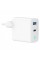 Зарядний пристрій Gembird 1xUSB-C PD30W + 1xUSB QC3.0 LED white (TA-UC-PDQC30L-W-01)