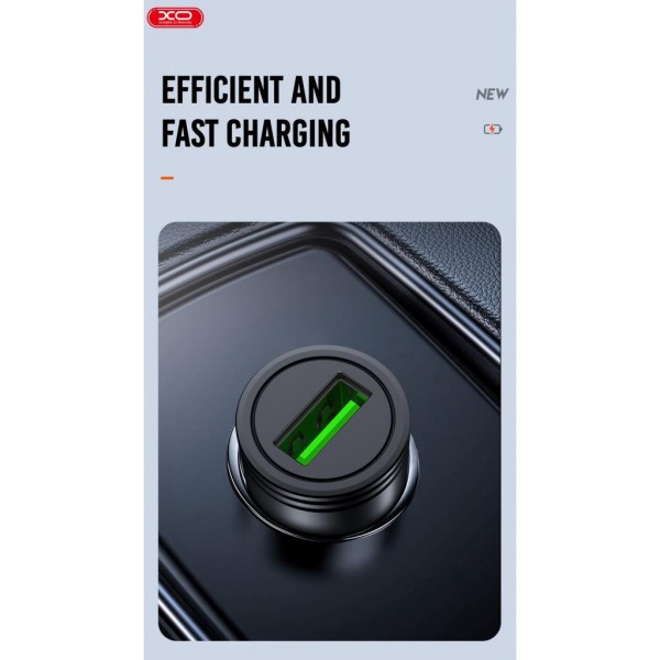 Зарядний пристрій XO USB QC3.0 black (CC39-BK)