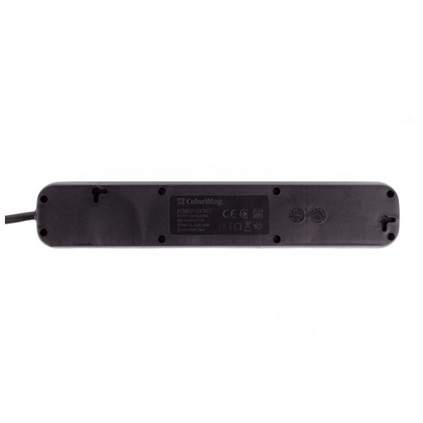 Мережевий фільтр живлення ColorWay CW-PSEA52BK, 5 розеток/ 2M black (CW-PSEA52BK)
