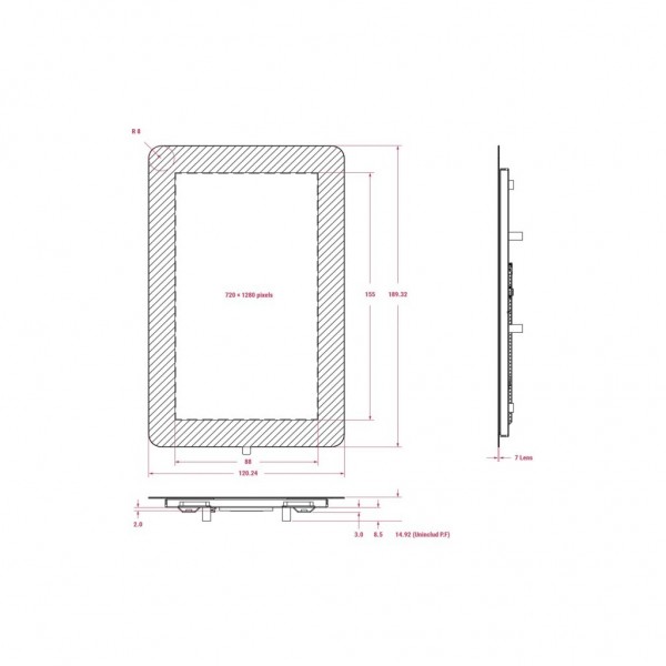 Екран для Мікро ПК Raspberry Pi Touch Display 2 - 7" (SC1635)