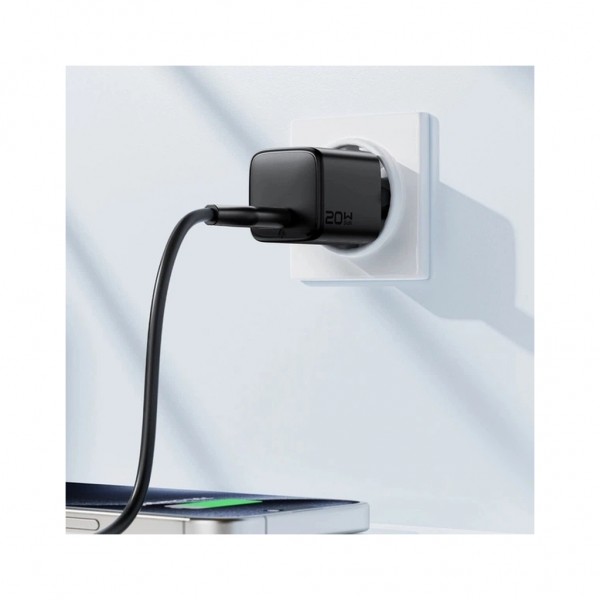 Зарядний пристрій Acefast A117 USB-C PD20W GaN black (6974316284987)