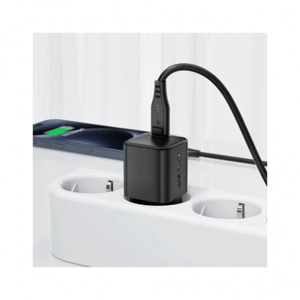 Зарядний пристрій Acefast A117 USB-C PD20W GaN black (6974316284987)