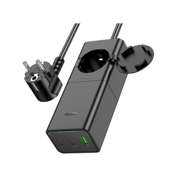 Зарядний пристрій HOCO NS4 Sharp desktop socket 2xUSB-C + USB-A PD65W Black (6942007617352)