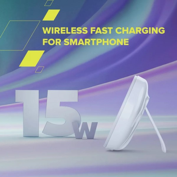 Зарядний пристрій Canyon wireless charger WS-105 15W Qi2 White (CNS-WCS105W)
