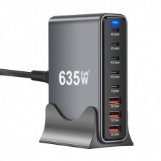 Зарядний пристрій XoKo 2xUSB-C PD3.1 140W + 2xUSB-C PD100W + 1xUSB-C PD65W + 3xUSB QC30W GaN (QC-600)