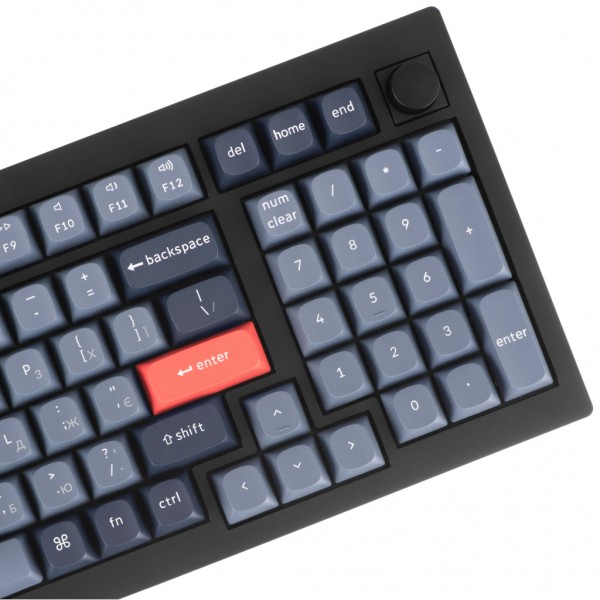 Клавіатура Keychron V5 Max Gateron Jupiter Banana Knob Hot-Swap QMK Wireless/Bluetooth/USB-А UA Black (V5M-D4-UA)