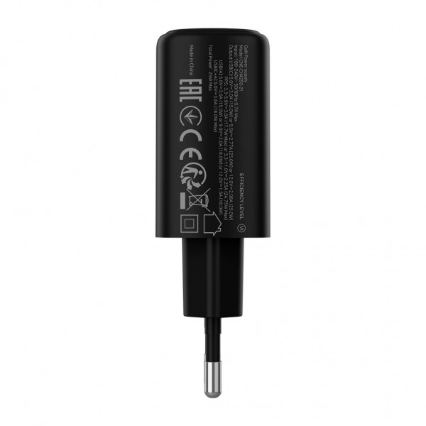 Зарядний пристрій Canyon OnCharge 250 25W 1xPD 1xQC EU Black (CNE-CHA250-31)