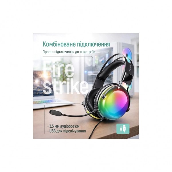 Навушники ColorWay Firestrike RGB Black (CW-HPG04BK)