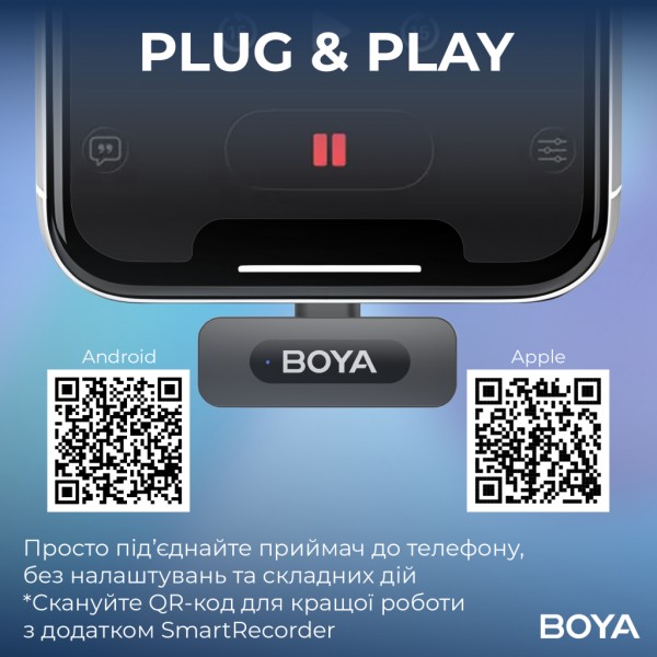 Мікрофон Boya BY-V20 Type-C Black (BY-V20)