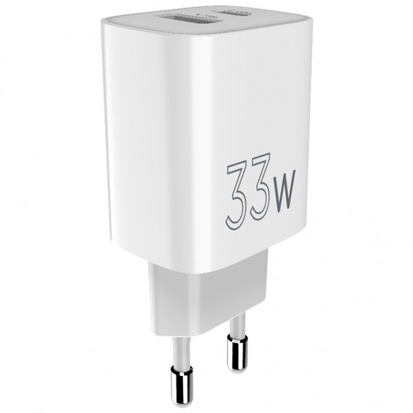 Зарядний пристрій Sigma 1xUSB-C PD33W + 1xUSB QC3.0 GaN X-power PS33-01 white (4827798527719)