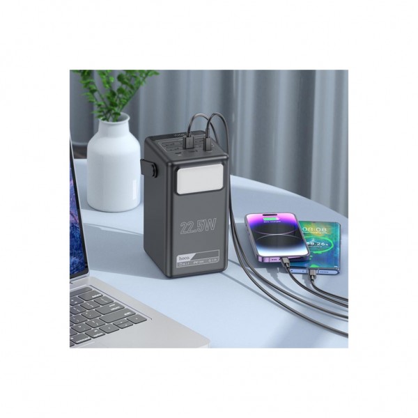 Батарея універсальна HOCO 100000mAh Endure 22.5W PD, QC, LED Lamp, Black (DB03 / 714721)