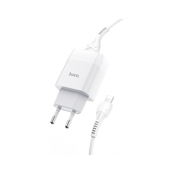 Зарядний пристрій HOCO C73A Glorious 2xUSB + cable USB to Lightning White (6931474713056)
