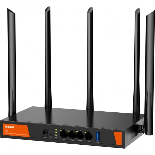 Маршрутизатор Tenda Маршрутизатор TENDA W30E Hotspot AX3000 4xGE (1xGE WAN, 2xGE LAN/WAN, 1xGE LAN) (W30E)