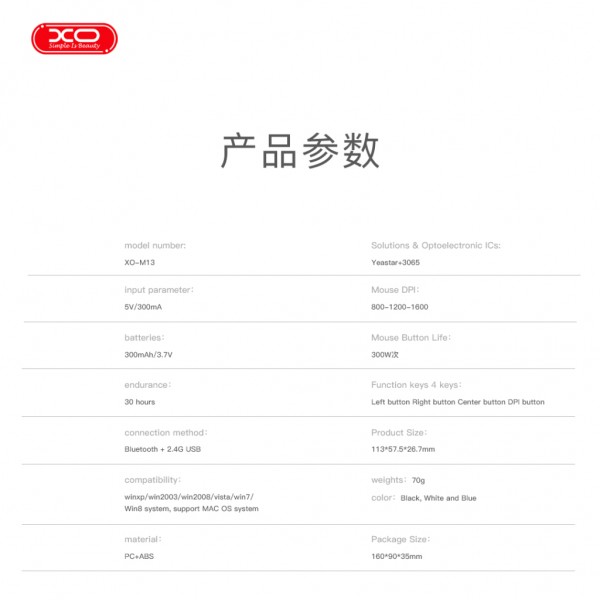 Мишка XO M13 Wireless Black (M13 Black)